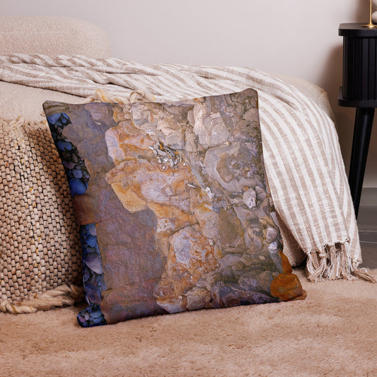 Rock Abstract Print Square Premium Pillow